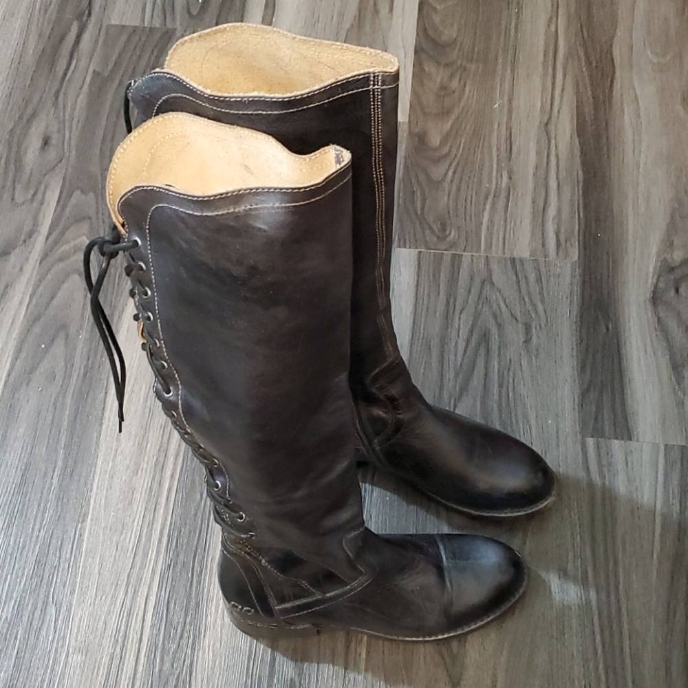 BED STU black leather boot size 7.5